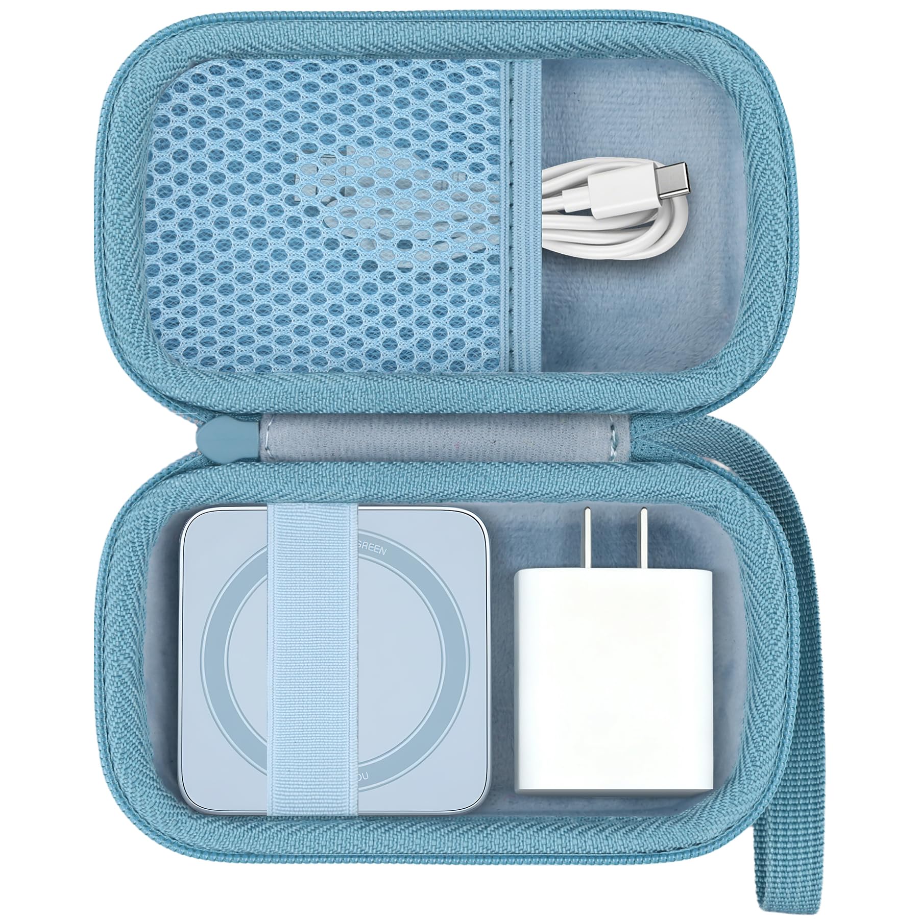 Aenllosi do UGREEN MagFlow 2 w 1 podróżny twardy futerał ochronny Qi2 25 W stacja ładująca z magnetyczną ładowarką bezprzewodową Magsafe, niebieski (tylko etui)