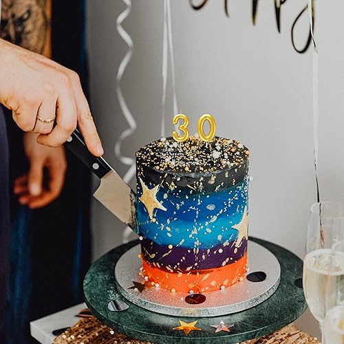 Miniatura 6 de Vela de Número 3 Dorada Feliz Cumpleaños Velas de Número 3D para Decoración de Pastel de Cumpleaños, Fiesta, Boda, Aniversario, Suministros de