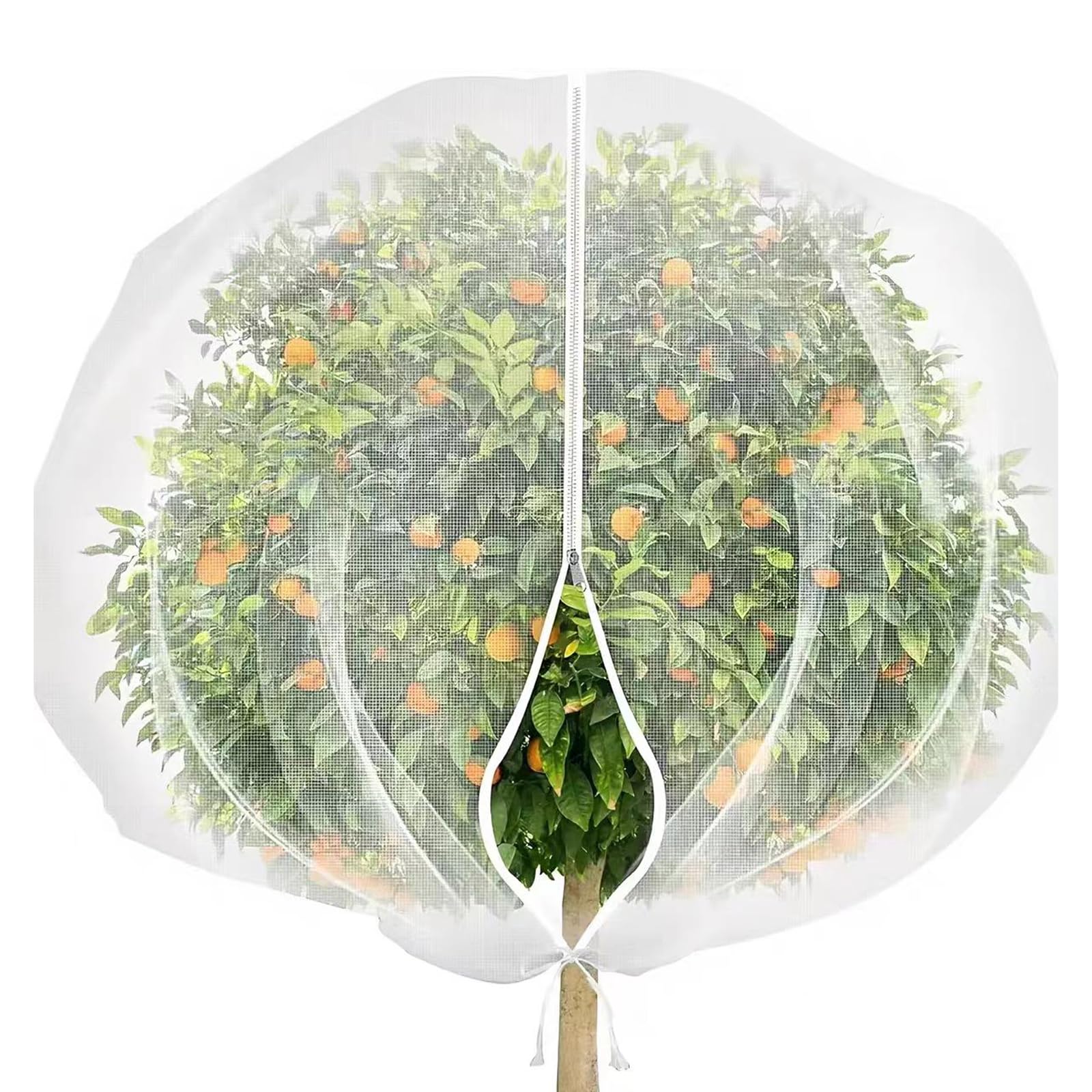 Fruit Tree Netting Bird Protection, 180x180cm Garden Plant Protection Net with Zipper & Drawstring, Fine Mesh Bird Netting for Fruit Trees, Bushes, Blueberry, Cherry, Anti-Bird, Anti-Insect, Reusable