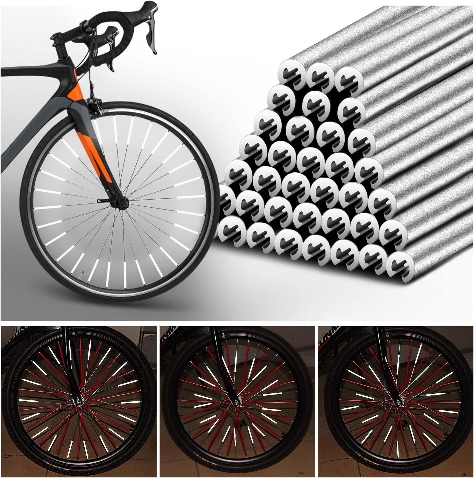 Bicycle Bike Spoke Skins Covers 72Pcs Universal Motorcycle Wheelchair Wheel Spoke