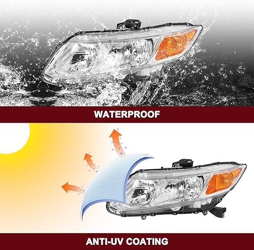 Miniatura 33 de JSBOYAT Conjunto de faros delanteros para Honda Civic 4Dr Sedan 2012-2015 2012-2013 Honda Civic 2Dr Coupe OE Style (Faro izquierdo del conductor)