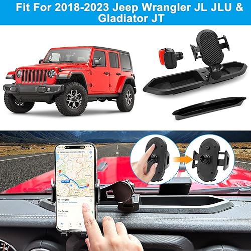 Miniatura 2 de Soporte de teléfono para accesorios Jeep soporte de teléfono para Jeep Gladiator soporte de teléfono y soporte de teléfono Jeep JL 2018 2019 2020