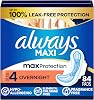Always Maxi Overnight Pads with Wings for Women, Size 4, Overnight Absorbency, Unscented, 84 Count (3 Packs of 28)