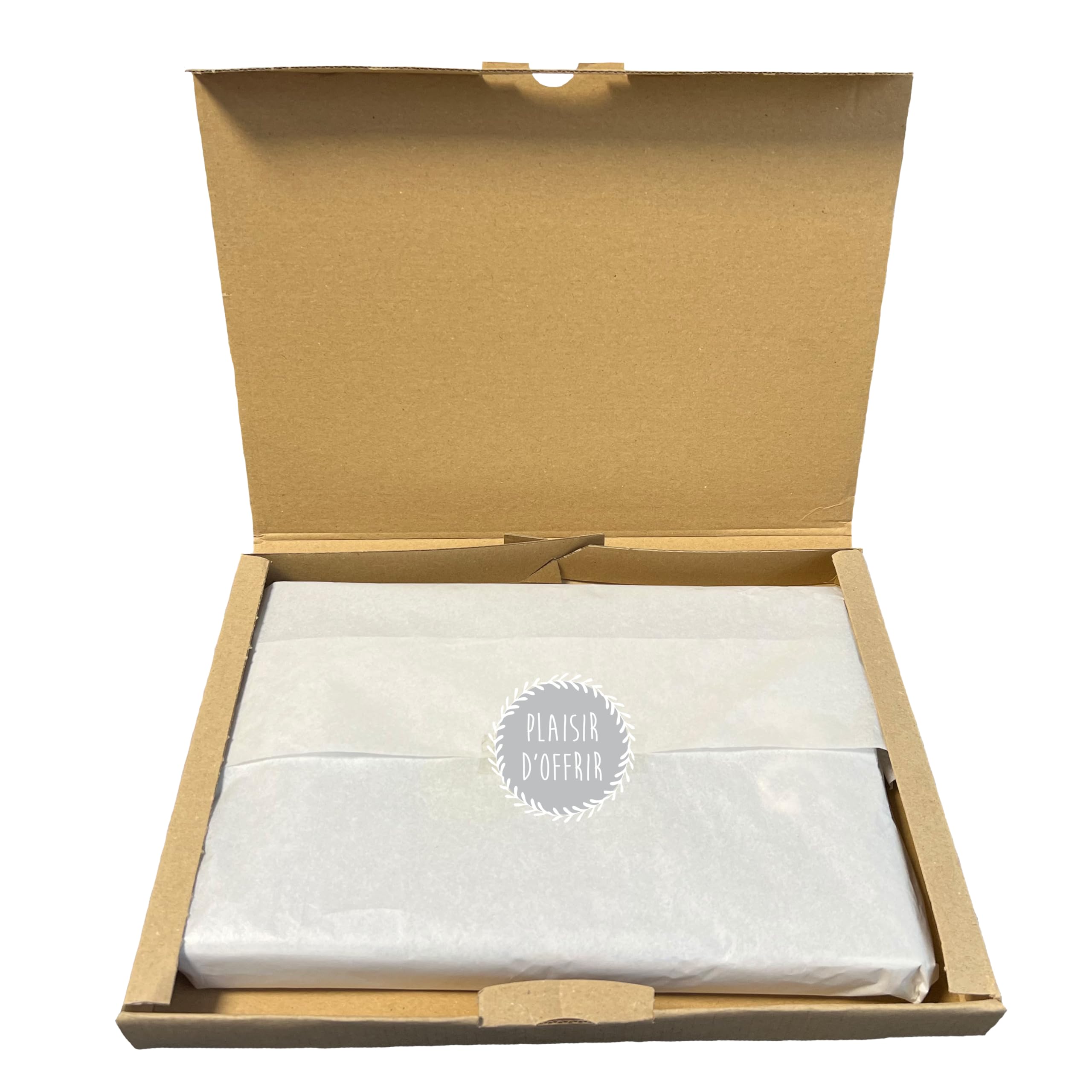 Lot de 4 feuilles de papiers de soie à motifs 50 x 75 cm - Blanc et