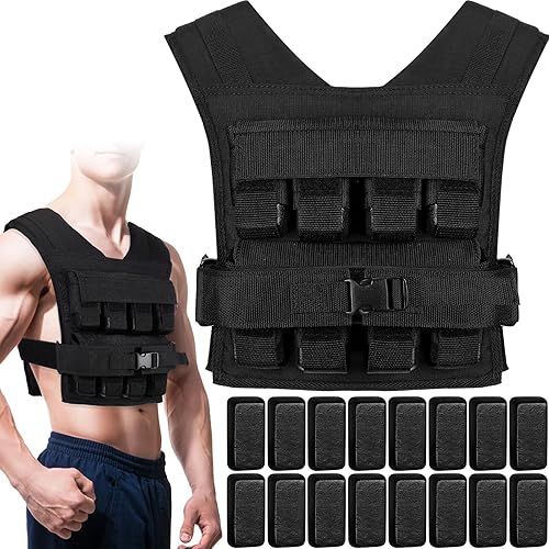 Chaleco con peso ajustable de 35 libras para hombre, chaleco con peso de hierro para entrenamiento de fuerza, correr, ejercicio, construcción