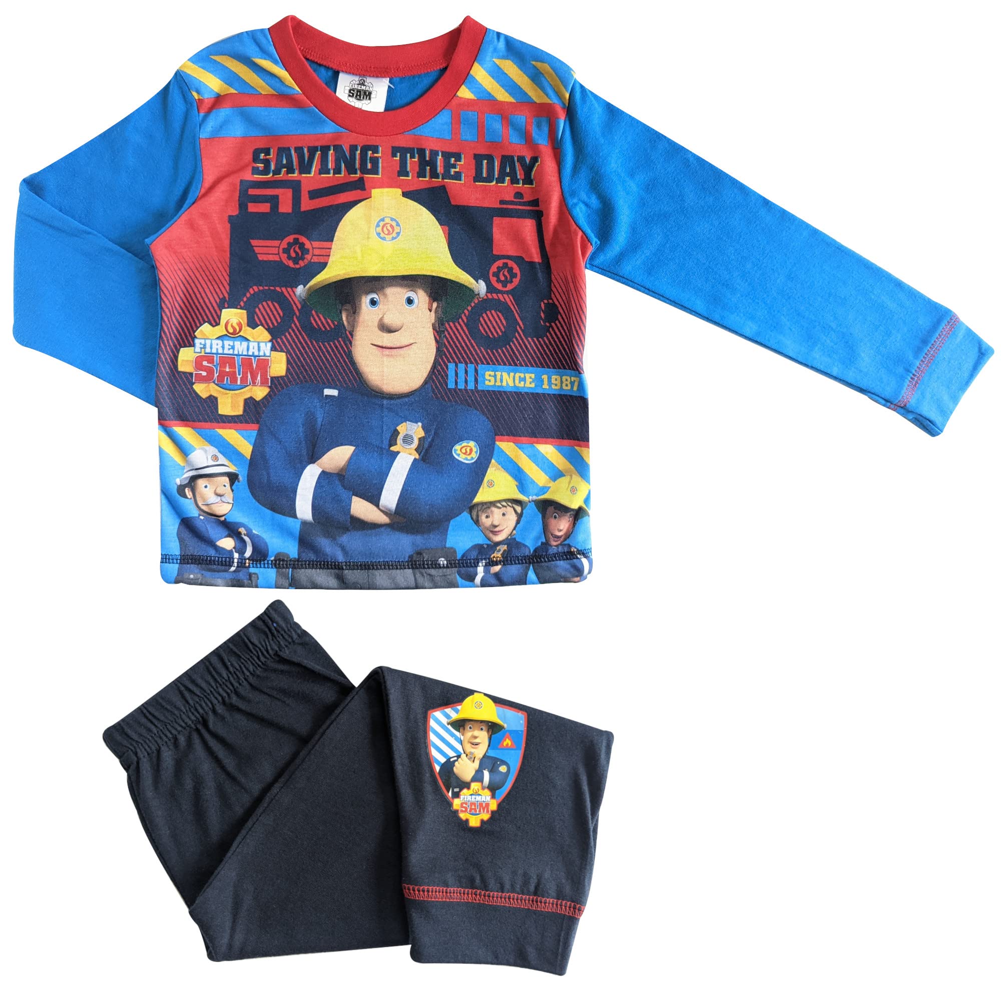 Fireman Sam Boys Long Sleeve Pyjamas - Age 18-24 Months - 18-24 Months Blue