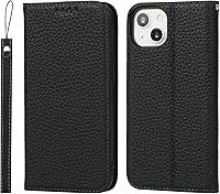 Vista 60 de iCoverCase Funda tipo cartera compatible con iPhone 13 Pro Max con ranuras para tarjetas, funda magnética de piel auténtica con bloqueo RFID, Naranja