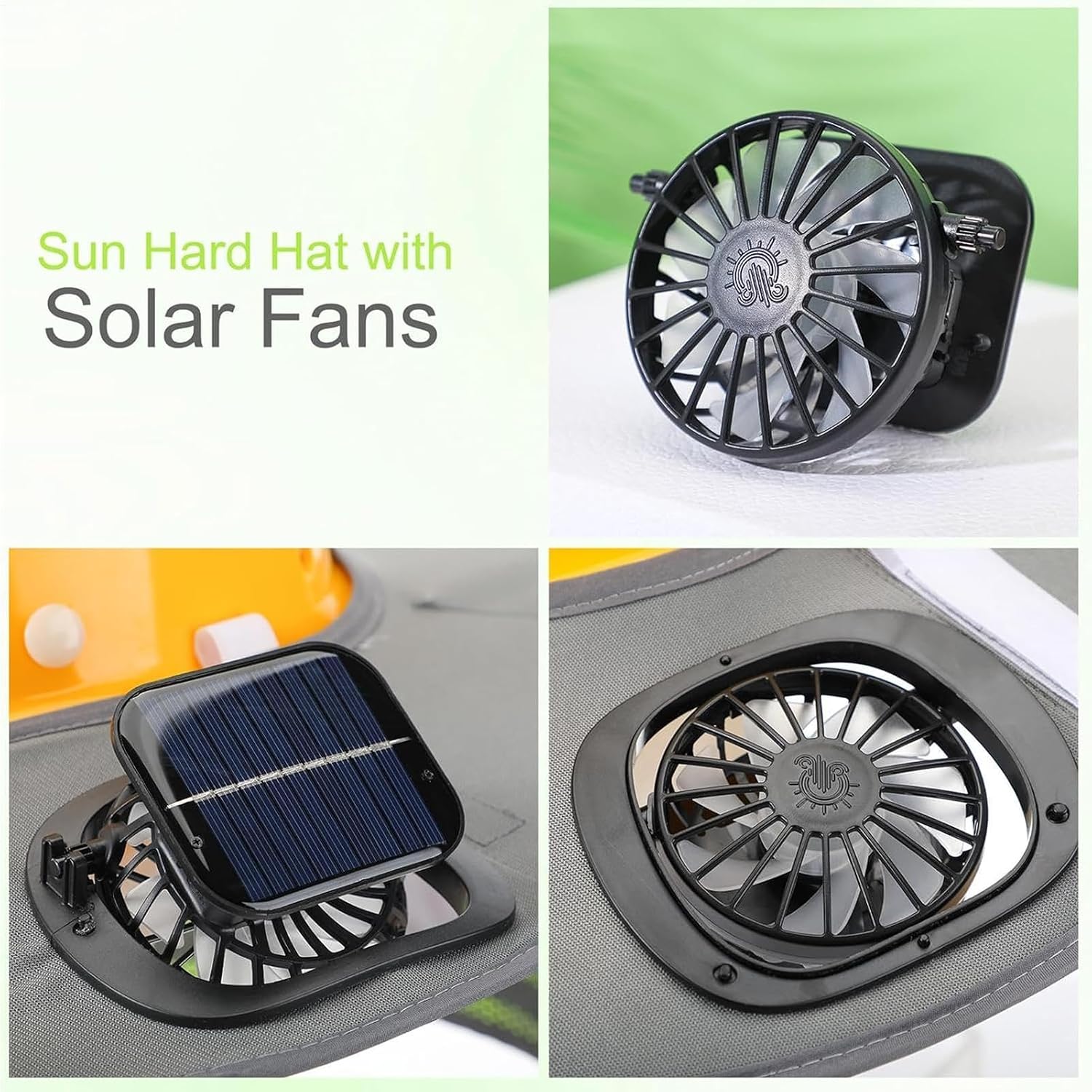 Hard Hat Sun Shade - Breathable Neck Gaiter, Solar Fan Bandana with UV Protection, Visor Face Shield, Cooling Reflective Strip, High Visibility Balaclava for Construction Outdoor Work