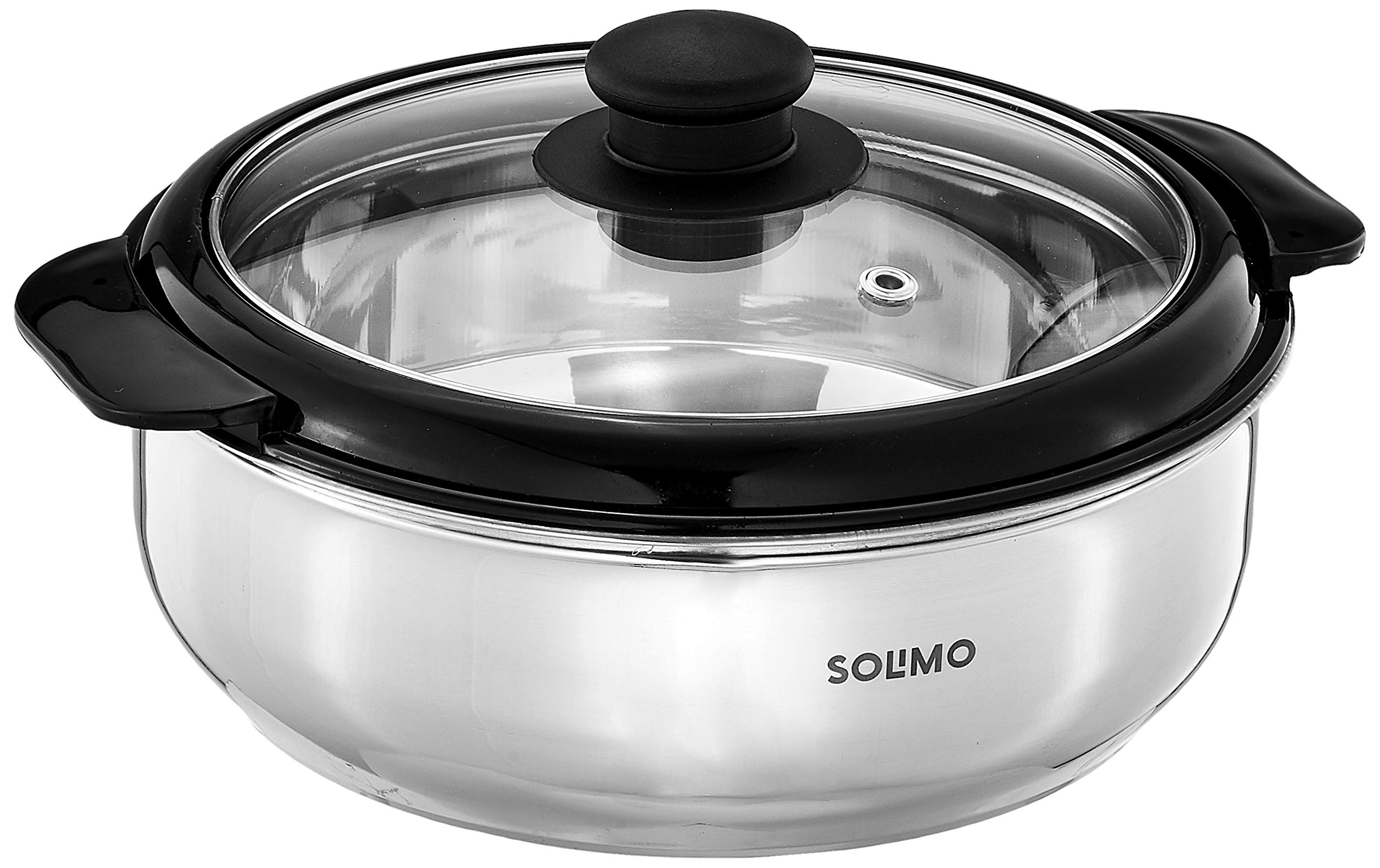 Amazon Brand - Solimo Stainless Steel Casserole, (Silver, 1900ml)
