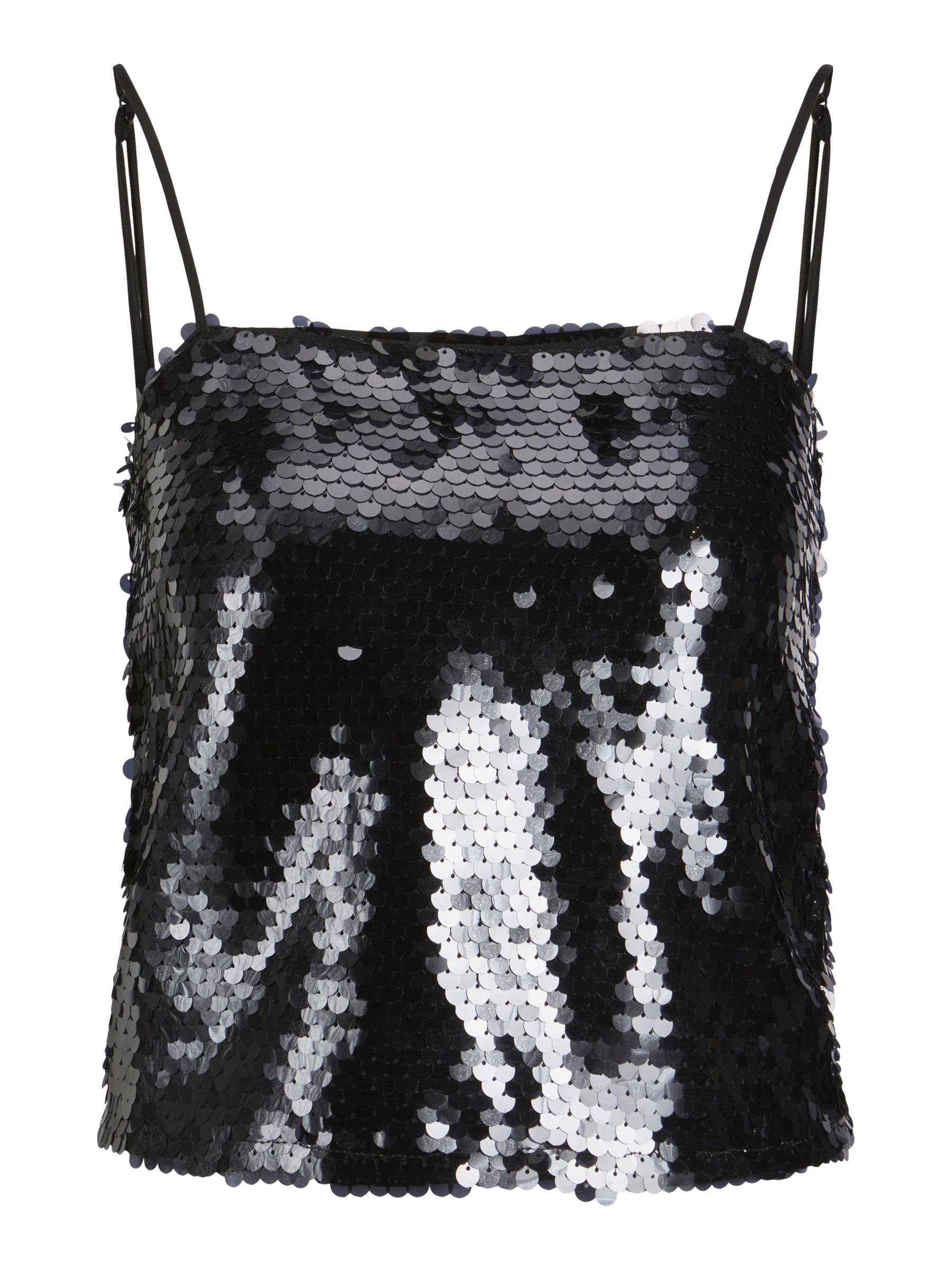 JJXX JXAVA SEQUIN STRAP CROP TOP WVN Tişört Kadın