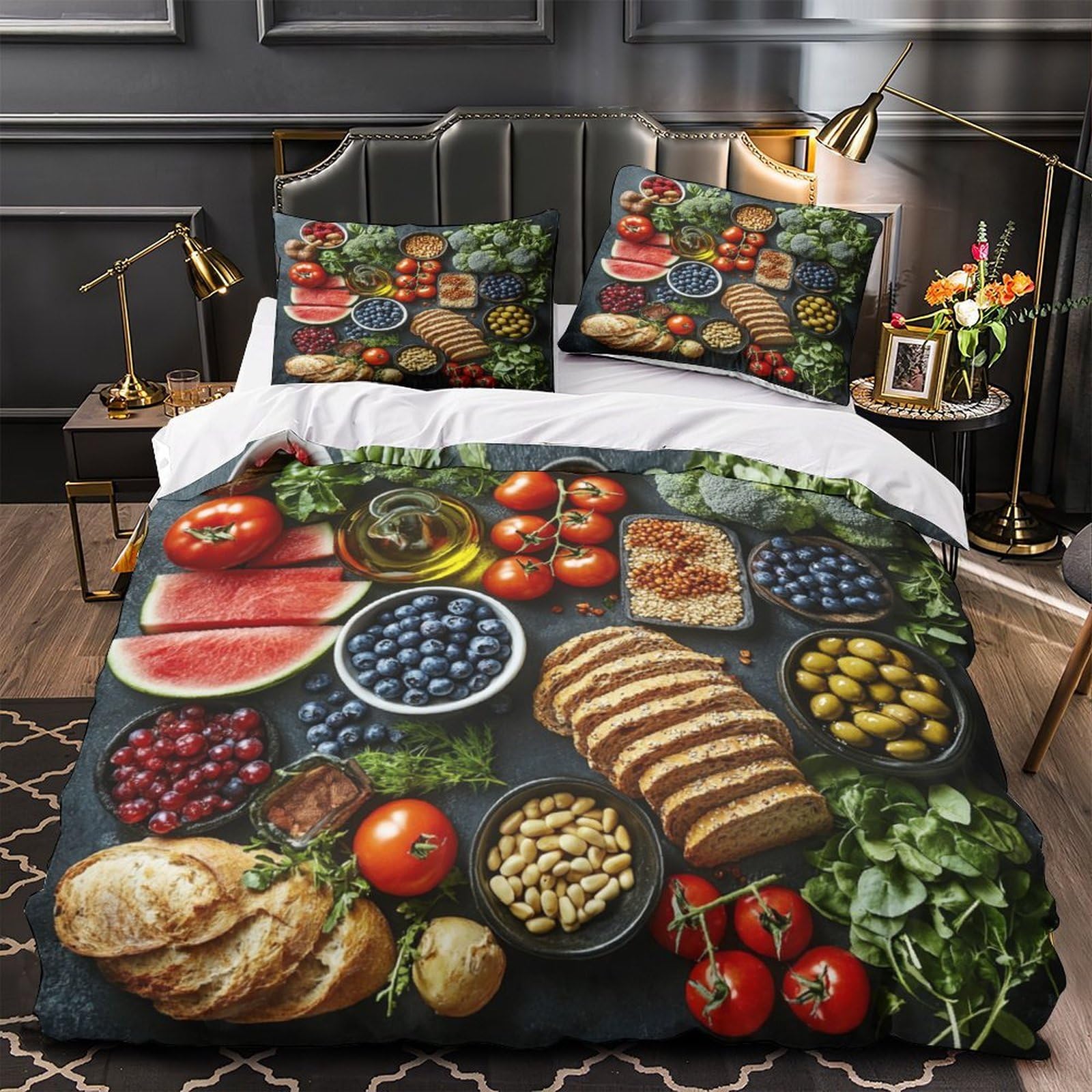 Housse de couette hypoallergénique et anti-tache en microfibre King 220x240