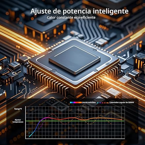 Miniatura 6 de Calentador de Garaje Eléctrico 240V, Calentador de Taller de 5000 Vatios Cableado Fijo de Montaje en Techo con Modo ECO, 240 Voltios Cableado Fijo