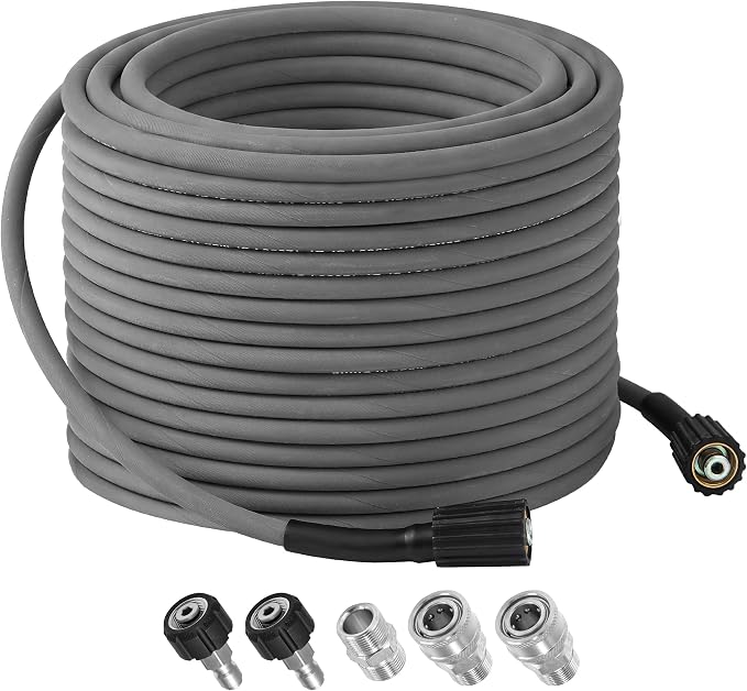 RIDGE WASHER 50 FT Pressure Washer Hose, 1/4" ID, M22-14mm