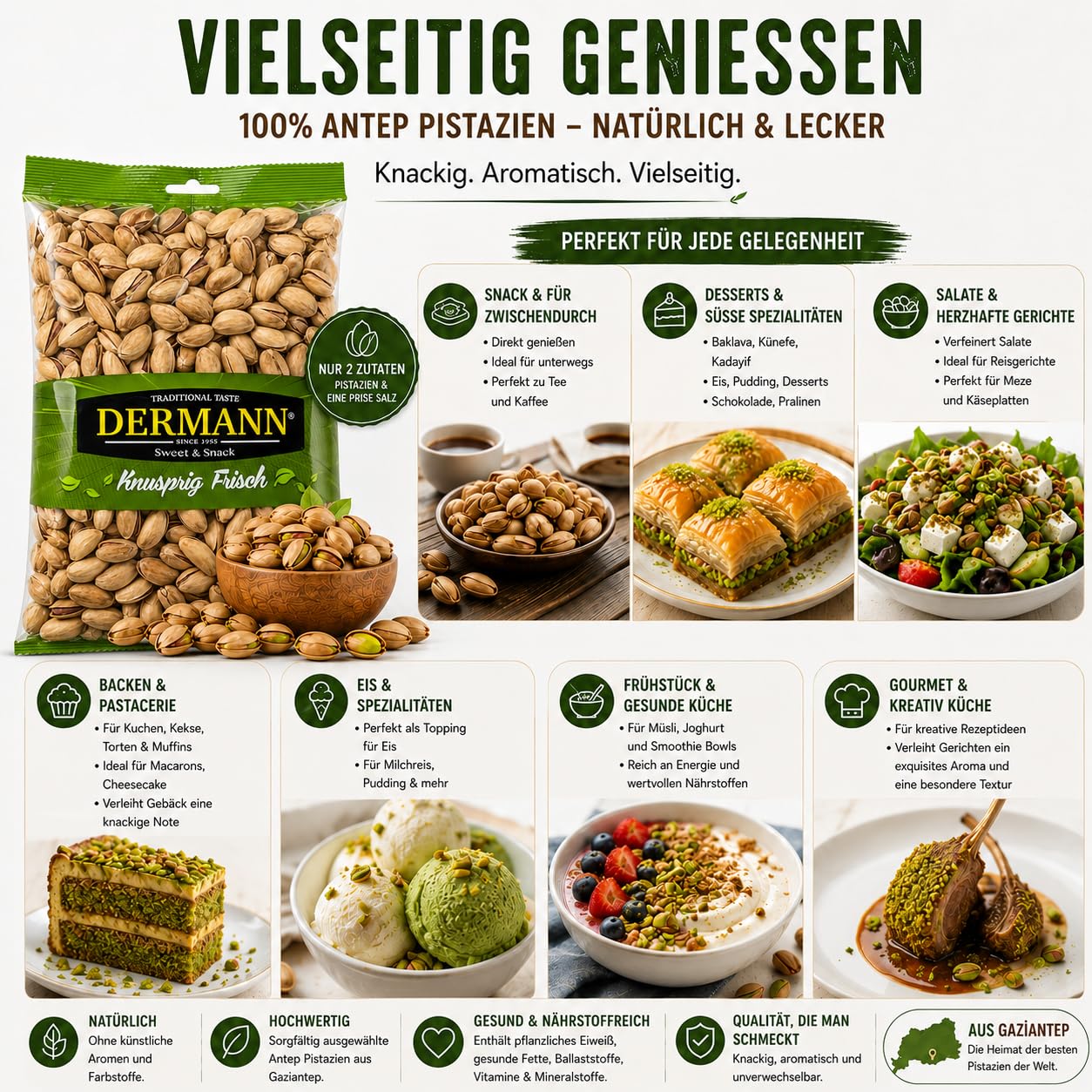 Antep Pistazien 350 g, Geröstet und Gesalzen