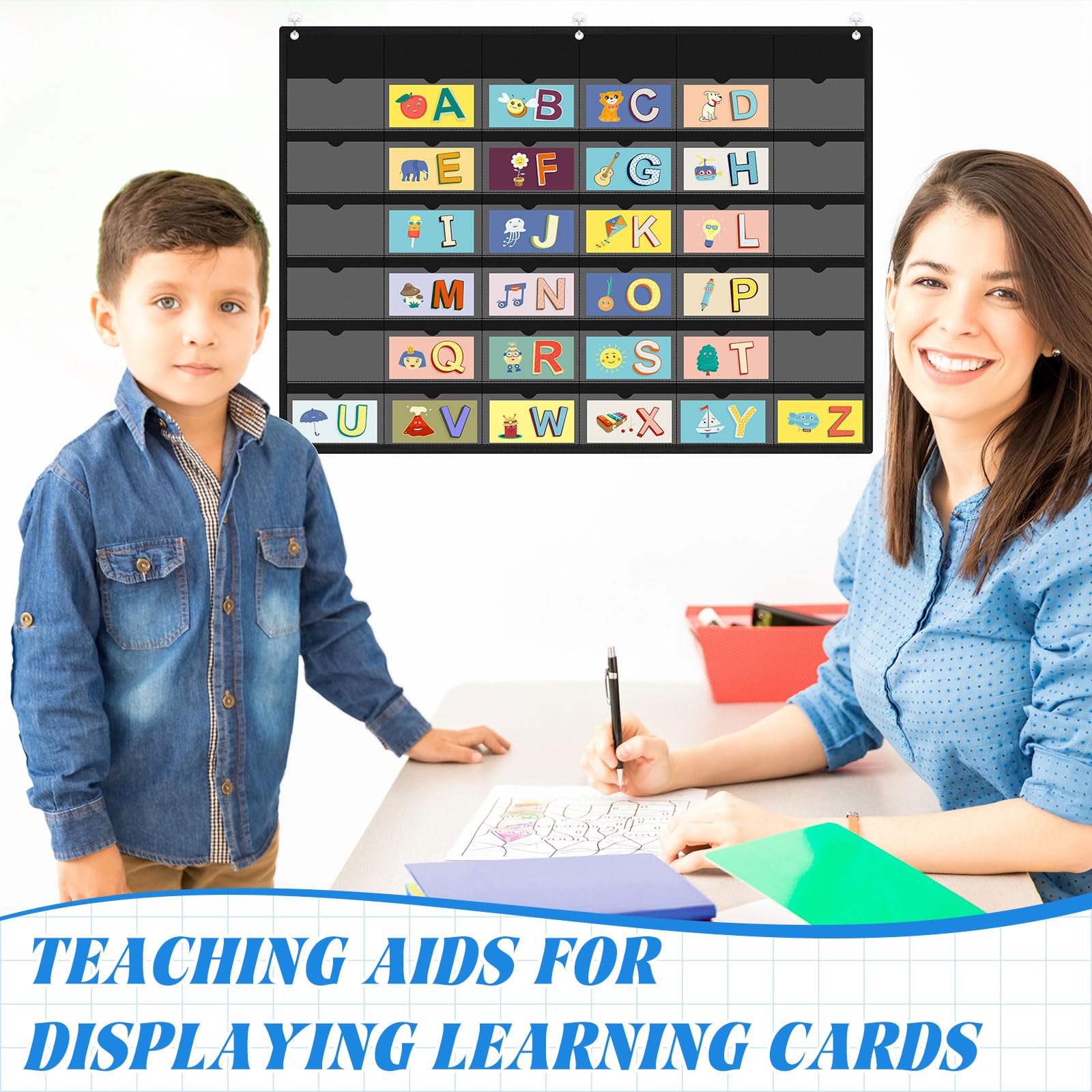 Affrolling 2 fundas para tarjetas de visita, soporte para tarjetas de visita, soporte para colgar en la pared, 36 ranuras para tarjetas, organizador de tarjetas de visita, organizador de plástico para