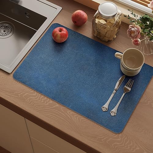 Miniatura 1 de Juego de 6 manteles individuales de piel sintética, lavables, resistentes al calor, antideslizantes, impermeables, a prueba de aceite, para comedor,