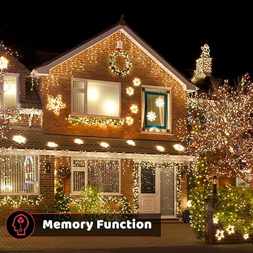 Miniatura 6 de WISD Guirnalda de luces para árbol de Navidad de 338 pies, 1000 luces LED impermeables con modos de memoria, luces de hadas con enchufe parpadeante
