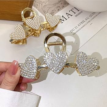 Amazon.com : Pearls Heart Hair Clips Valentines Day Hair