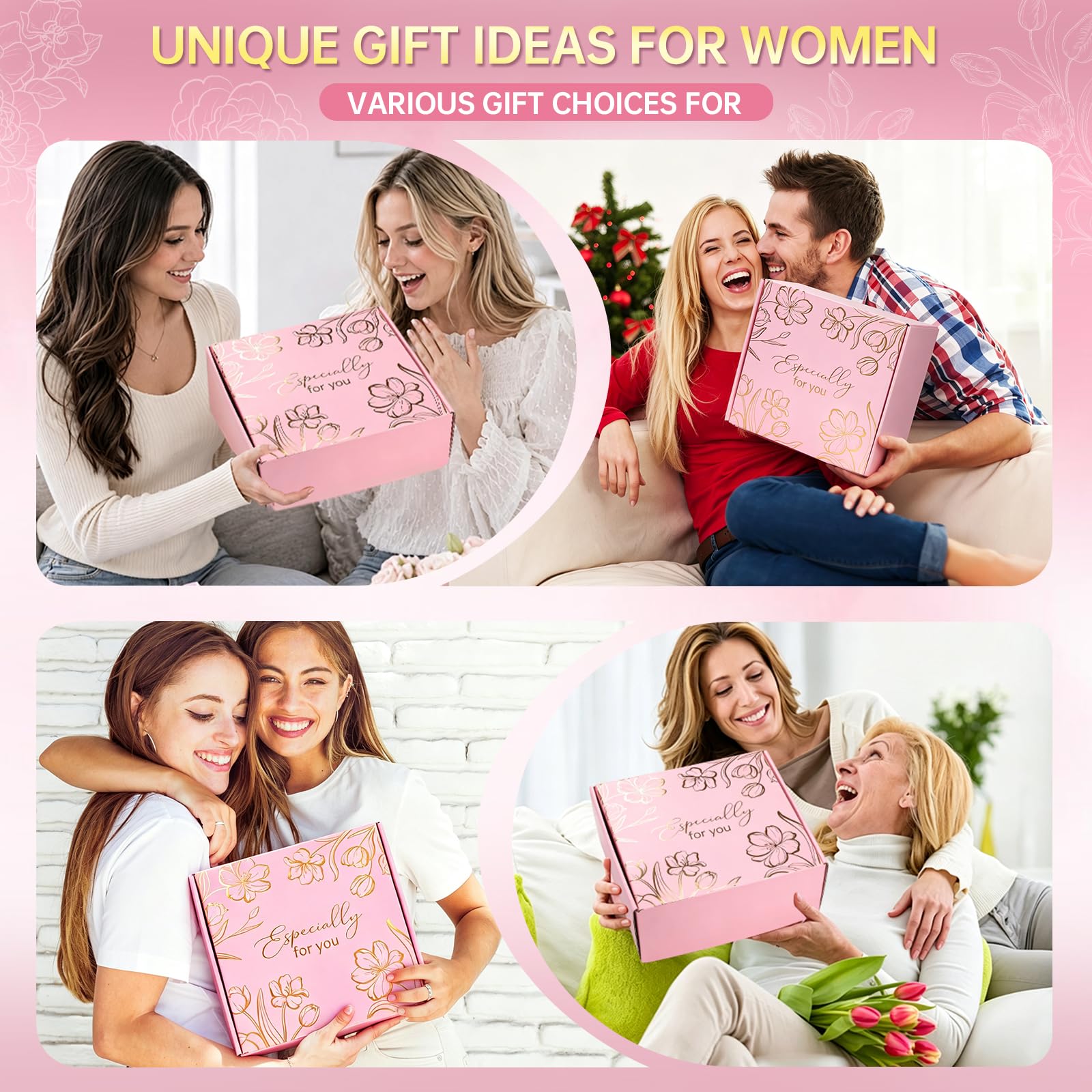 Regalos para mujeres, mamá, su amiga, hermana, esposa, rosa eterna iluminada y vela, cesta de regalo relajante para el cuidado personal, regalo de spa, regalos de cumpleaños y Navidad