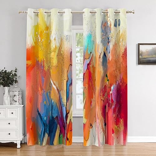 Miniatura 568 de Cenefas de cocina modernas con patrón de cobre marrón dorado para ventanas, cenefas opacas abstractas de marcas de arañazos y cortinas opacas