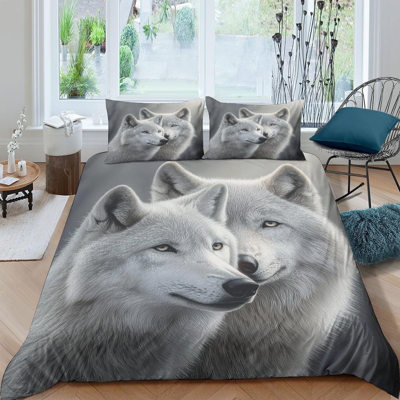 Housse de couette loup douce pour un sommeil réparateur et sain