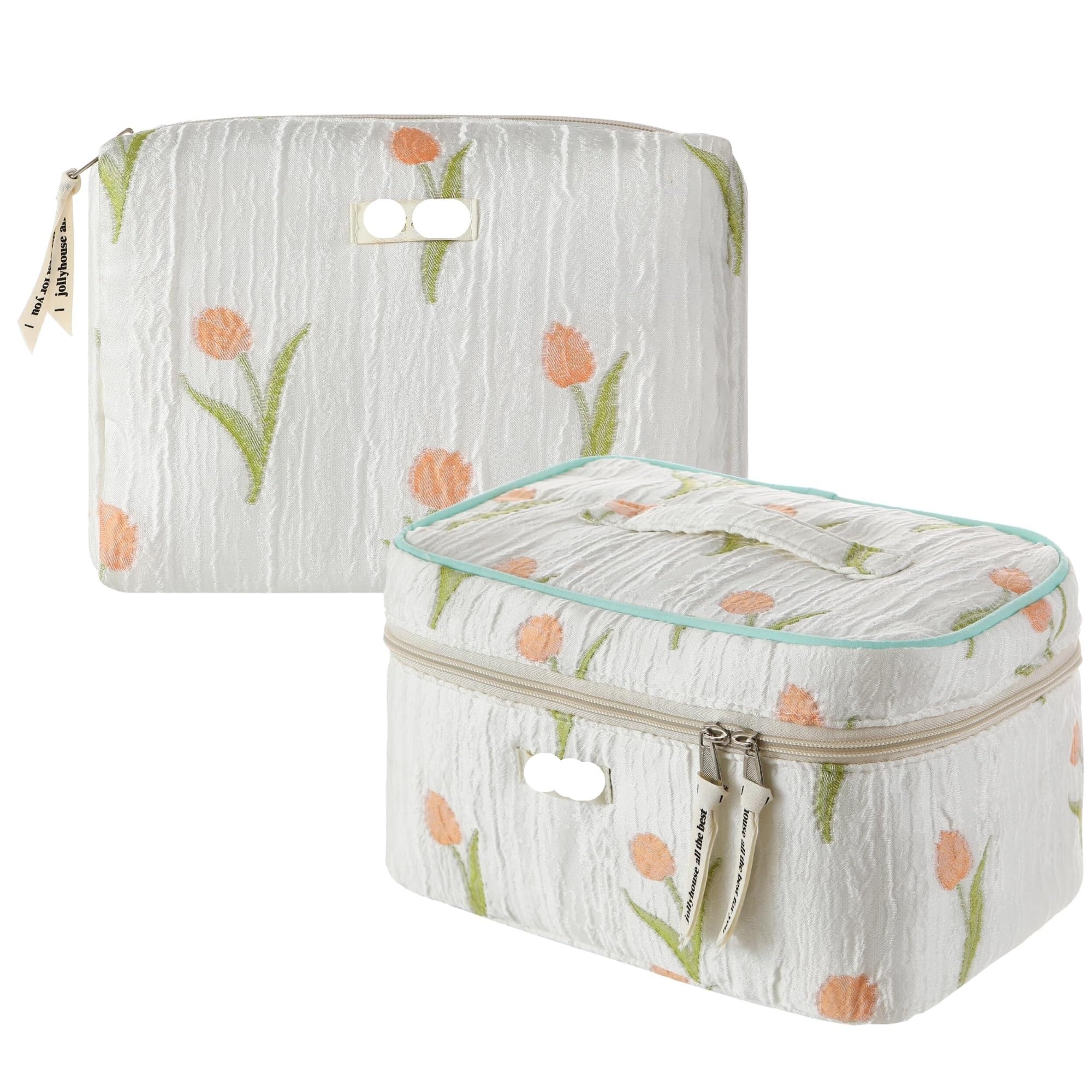 Kosmetiktasche Kulturtasche Gesteppte Kosmetiktasche, 3er-Pack, Baumwolle, Reise-Make-up-Tasche, Kosmetiktasche, Kulturbeutel for Damen Schminktasche Damen