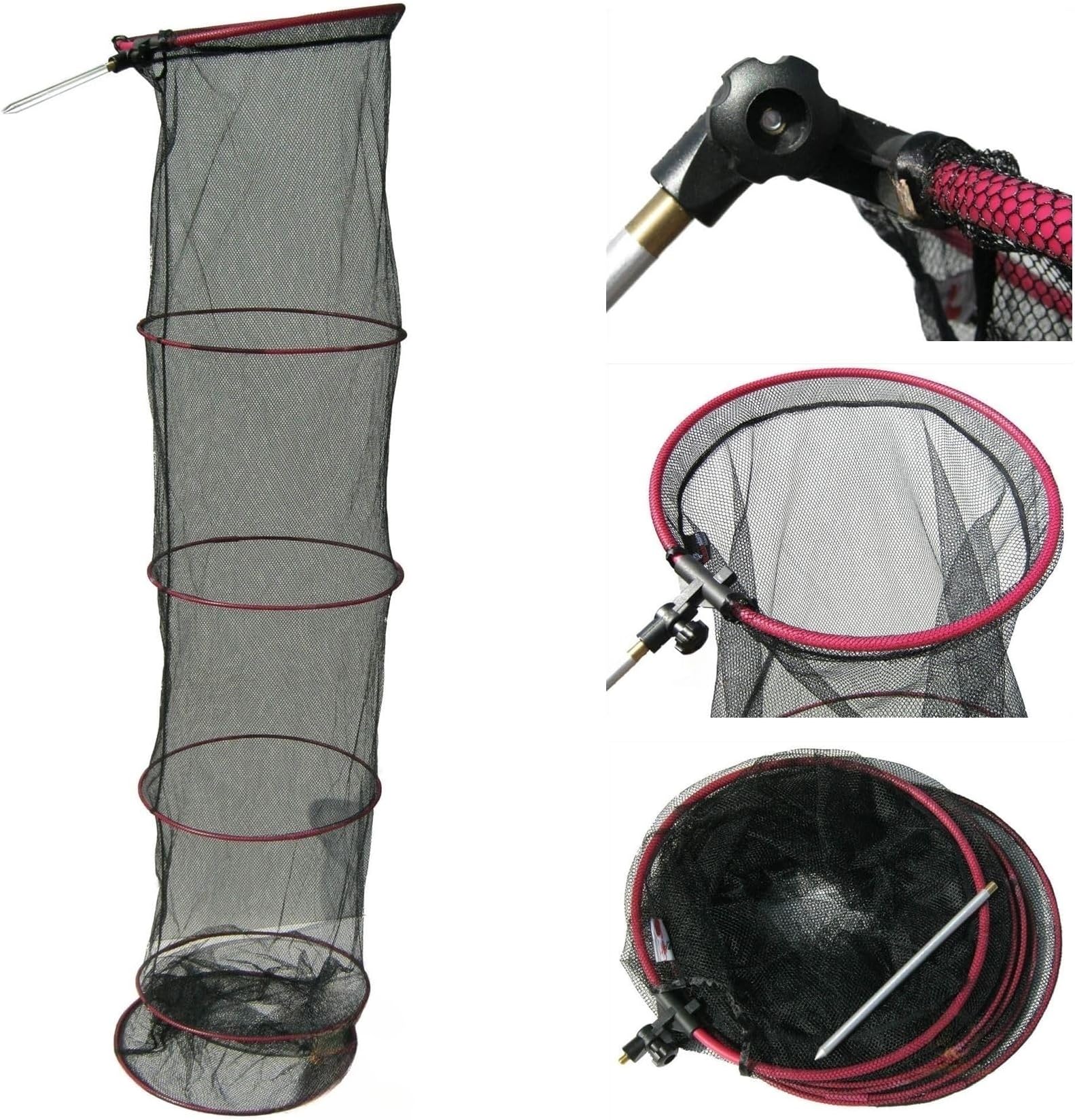 2.1m (6ft 10in) Keep Net & Bank Stick For Match Carp Course Fishing Adjustable Tilt Head Net