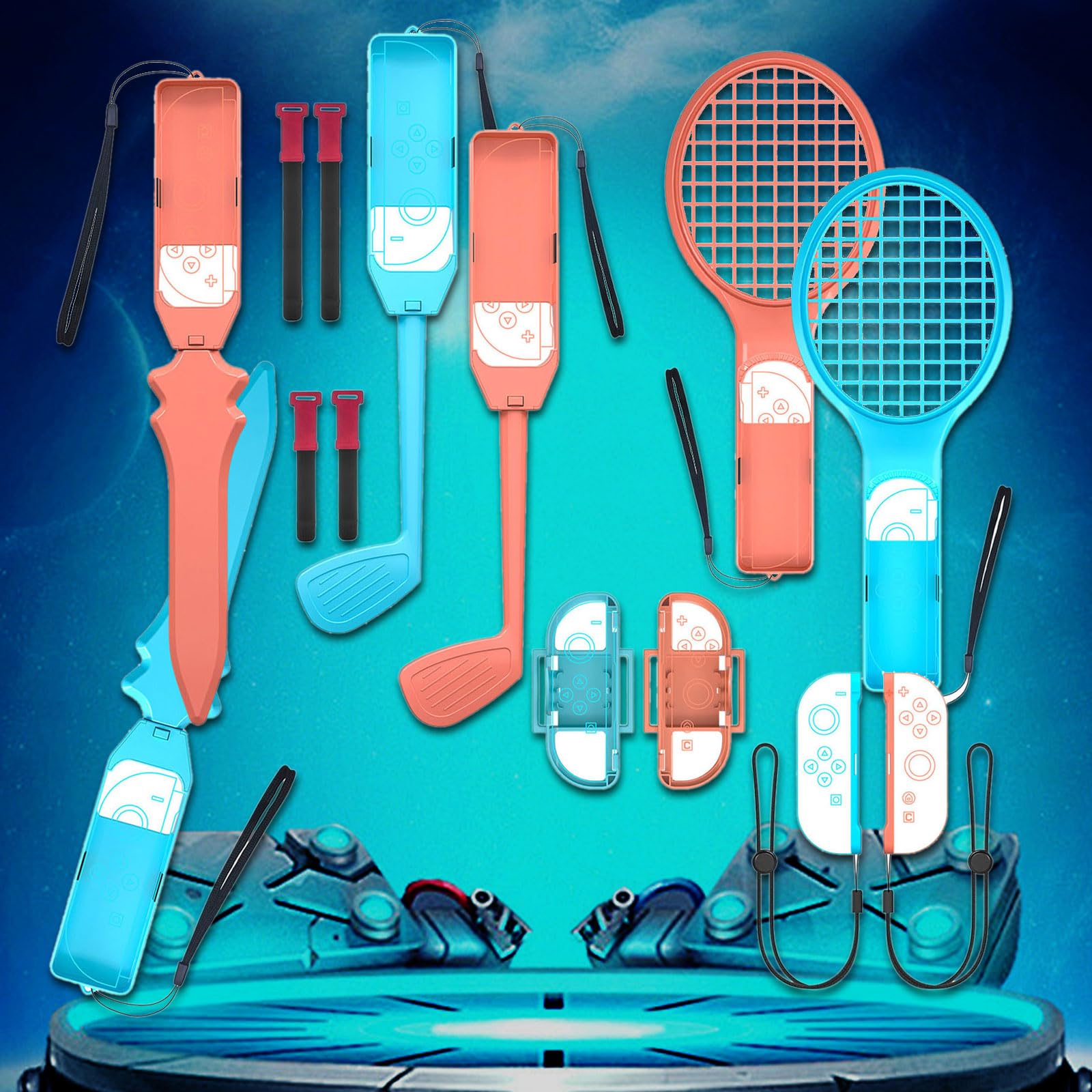 NS2 All-Inclusive 15 in 1 Sensore di Movimento Sport Kit Attivo e Interattivo Gaming Entertainment Player Sport Pack per gli appassionati di gioco