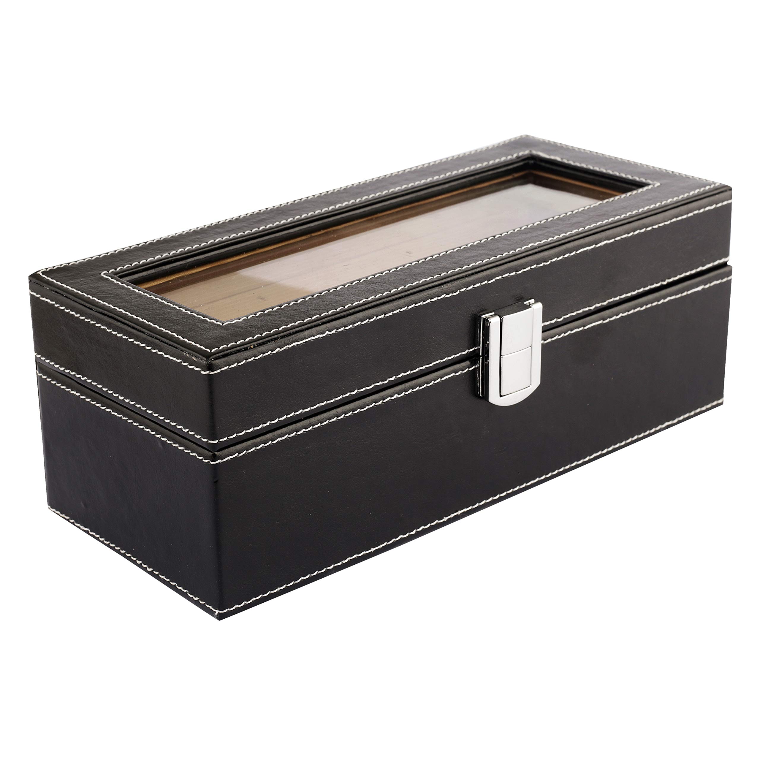 Anything & Everything Wood Watch Box - Black - Holds 04 Watches - Transparent (B08Y1FHTGL) Amazon Price History, Amazon Price Tracker