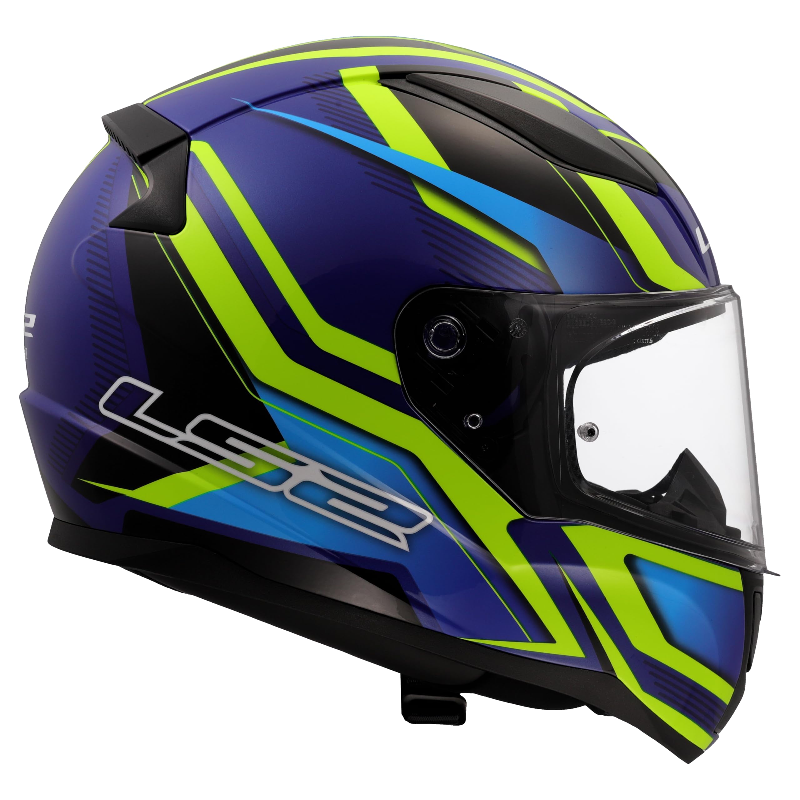 LS2, Casco Moto Integrale RAPID II FLITZ Gloss H-V Yellow Blue, M