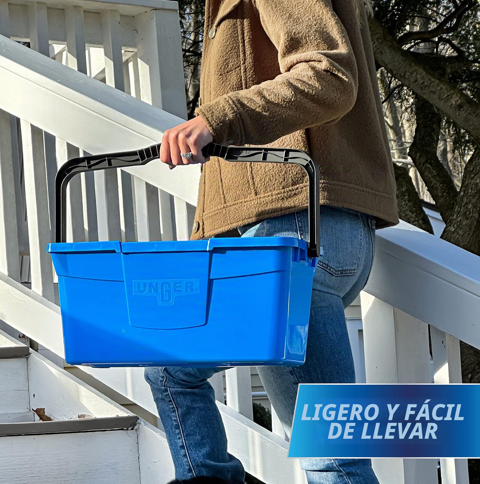 Unger Limpieza compacta Profesional de 3 galones, Lavado de Ventanas, Cubo de fregona