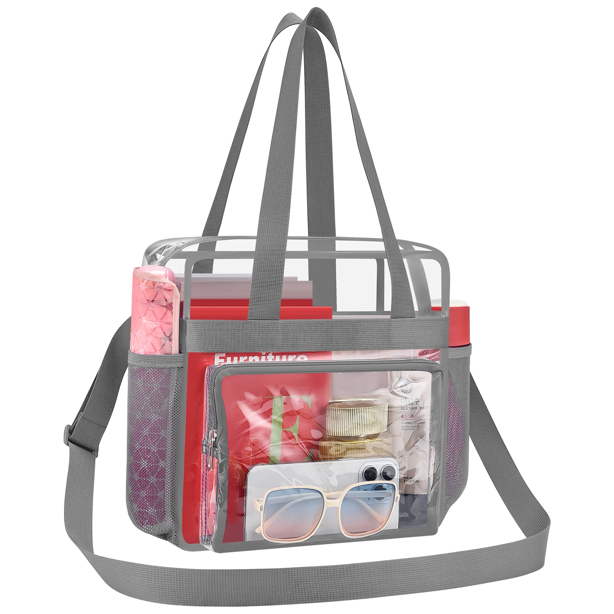 Busiuw Clear Bag for Stadium Events Stadium Approved Clear Tote Bag 12x12x6