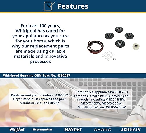 Miniatura 3 de Whirlpool 4392067 kit de reparación para secador