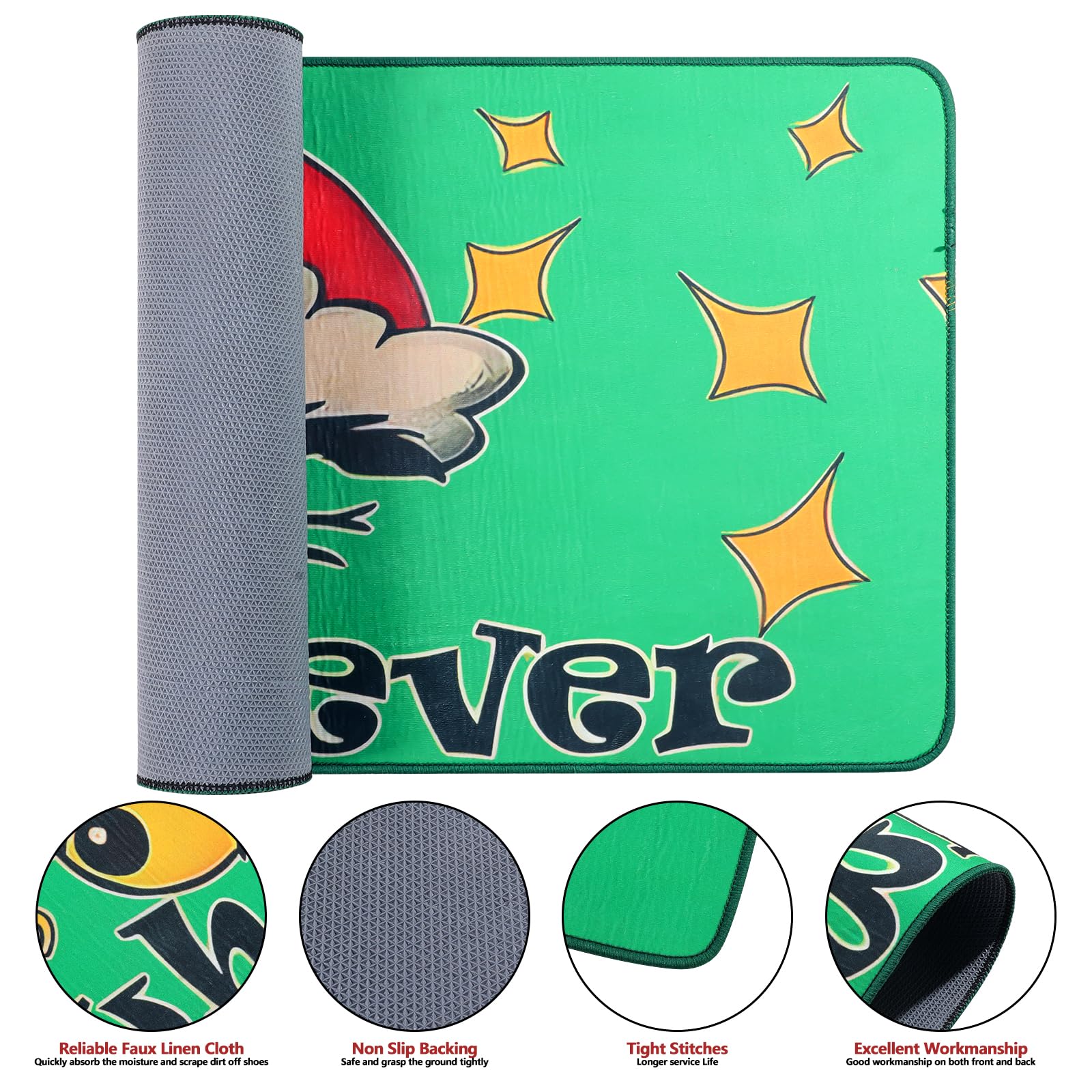 Merry Christmas Kitchen Rugs and Mats Set of 2, Christmas Green Kitchen Decoration, Christmas Kitchen Carpe,Non Slip Absorbent Kitchen Mats for Floor Washable Runner Rug for Laundry Room Rugs