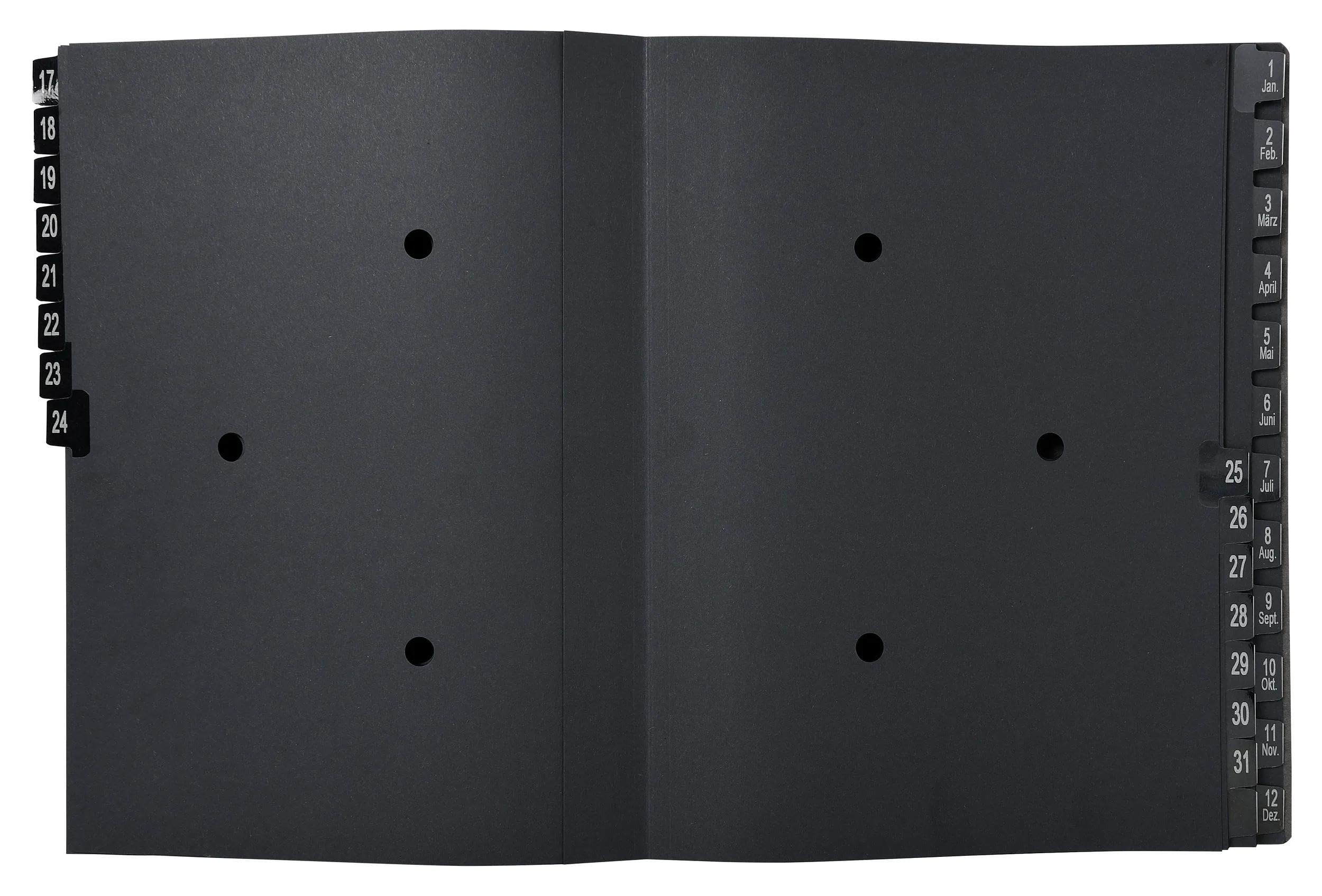 Exacompta - Rif. 57044E - Cartone da 4 raccoglitori Ordonator - copertina rigida - interno in carta riciclata - linguette plastificate alfanumeriche da 1 a 31 e dalla A alla Z - 32 scomparti - 24 x 34