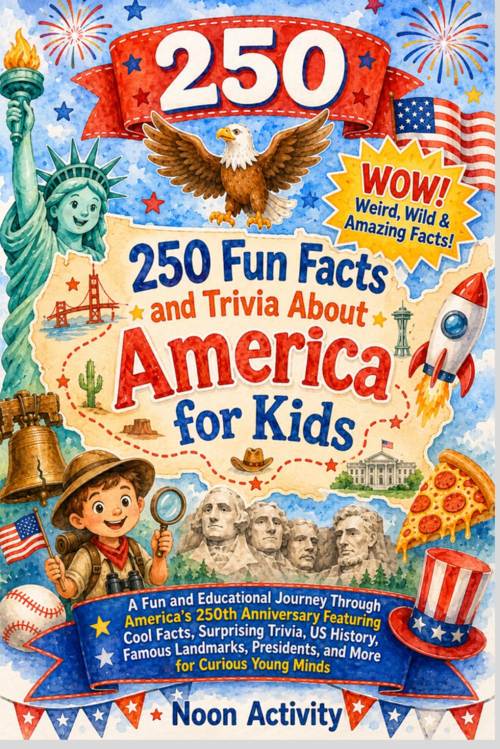250 Fun Facts and Trivia About America for Kids: A Fun and Educational Journey Through America's 250th Anniversary Featuring Cool Facts, Surprising ... Presidents, and More for Curious Young Minds