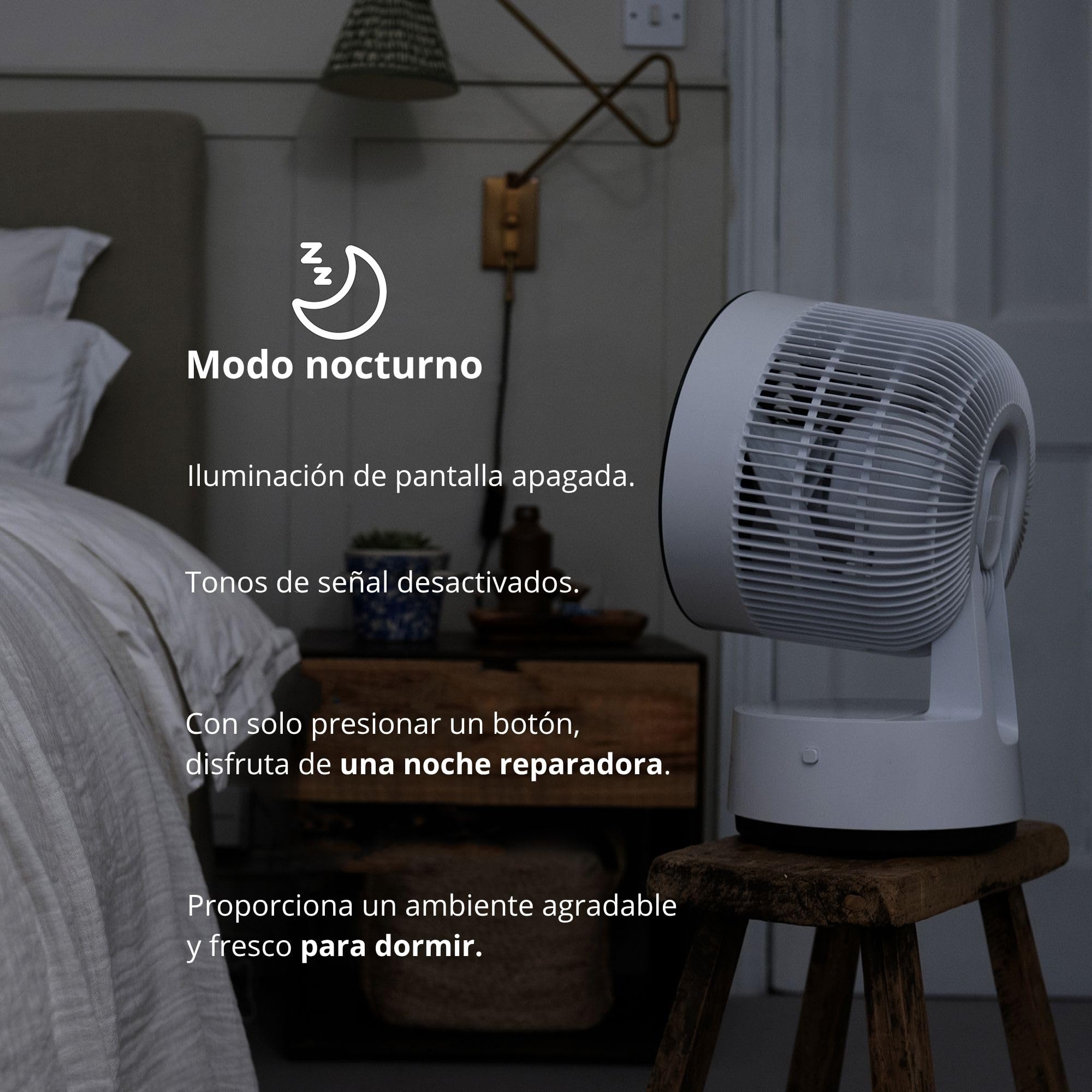 MeacoFan Sefte® 8", ventilador portátil con batería reemplazable, uso interior/exterior, silencioso, 12 velocidades, modo ECO inteligente, blanco compacto