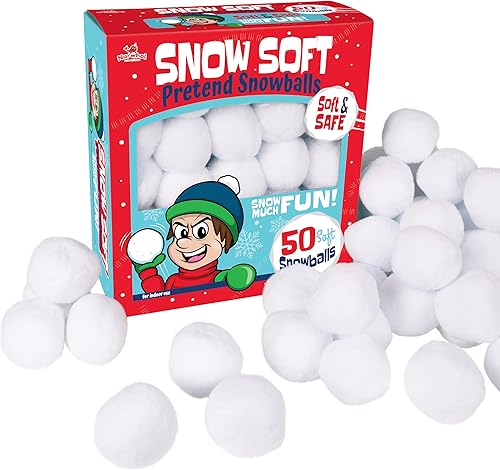 Paquete de 50 bolas de nieve falsas para niños, juego de lucha de bolas de nieve para interiores, bolas de nieve artificiales para niños, interiores