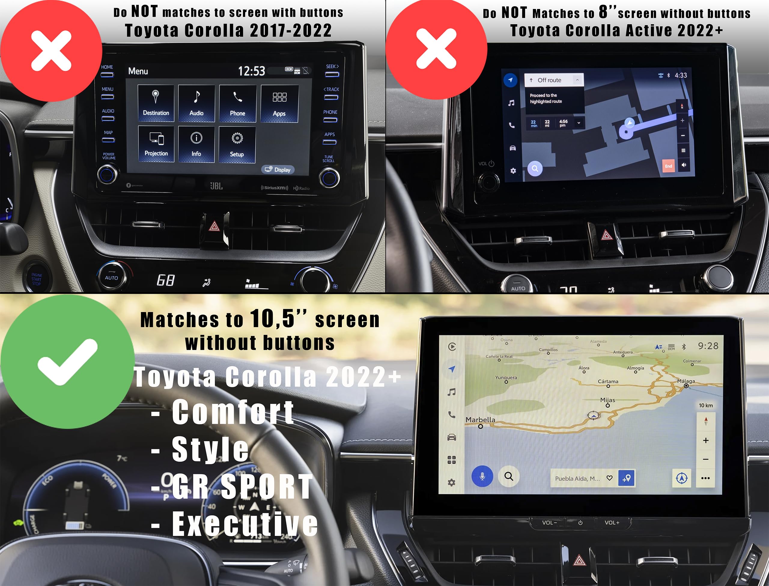 Supporto Magnetico per Cellulare Toyota Corolla XII E21 2022+ Facelift I 360° Wireless Quick Charge 15W I Porta Cellulare con ricarica wireless