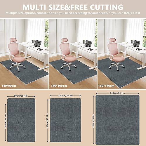 Miniatura 4 de Tapete para silla de oficina para suelo de madera dura y azulejos, tapete para el hogar, tapete para silla de juegos de computadora de 55 x 35