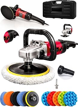 Bakır Sargı Devir Ayarlı Polisaj Makinesi 2000 Watt 180mm 12parça set hediyeli