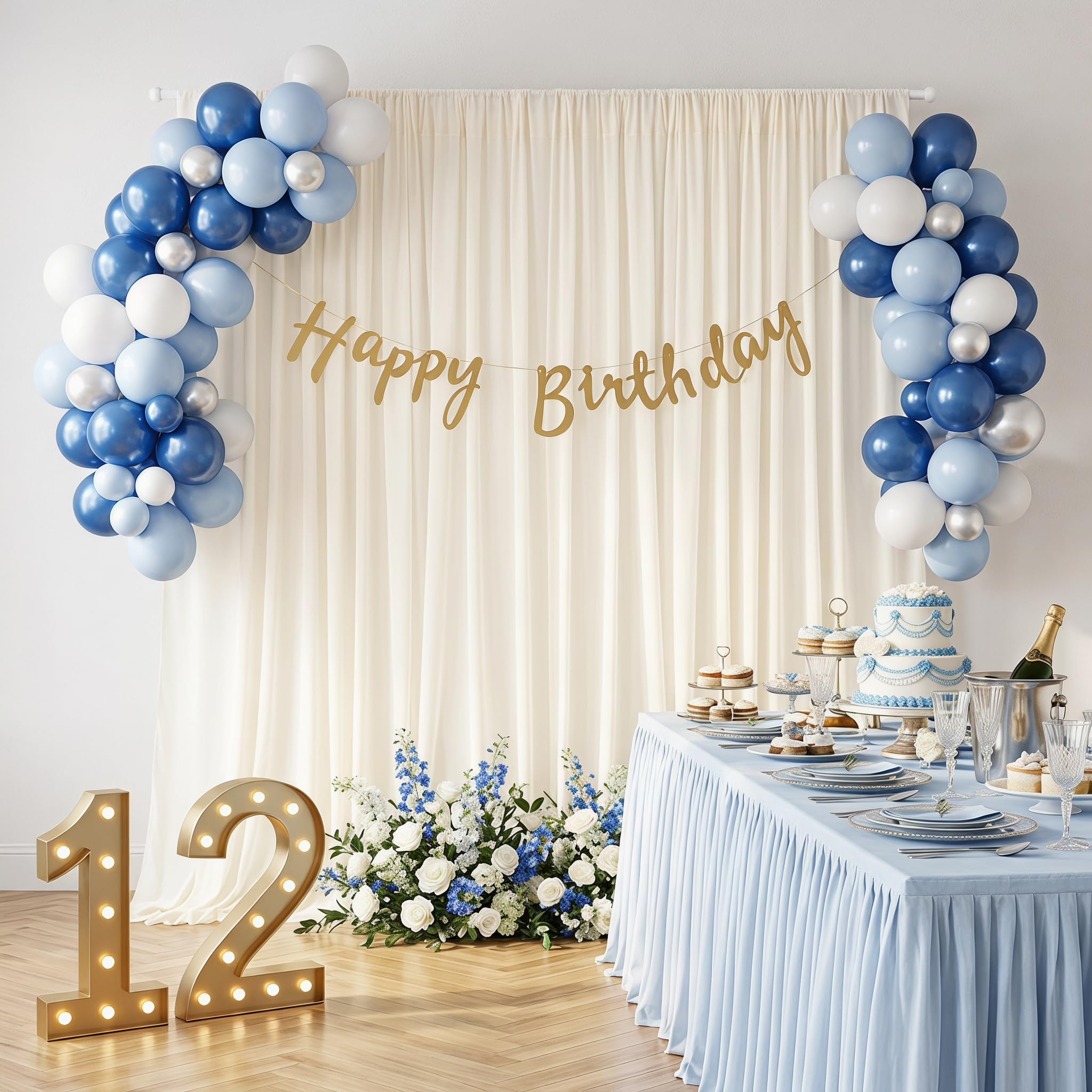 4er Set Elfenbein Chiffon Stoff Hintergrund Vorhang 1,5x3m Tüll Drape für Hochzeitsbogen Standesamt Fotografie Party Deko weiches glattes Tuch