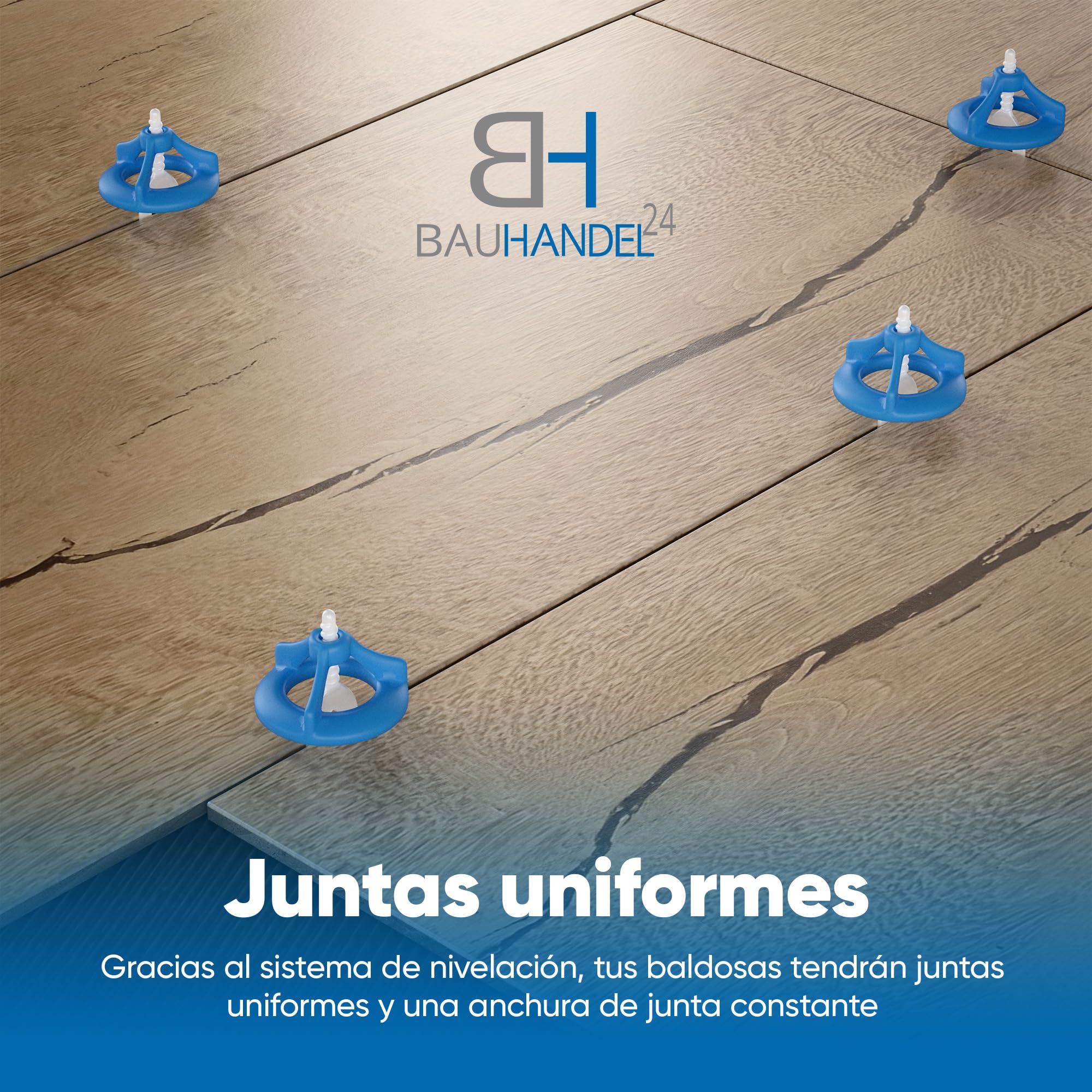 Bauhandel24 sistema de nivelación 400 lengüetas 2 mm 200 tapas roscadas soporte para azulejos 6 mm 16 mm niveladores de azulejos cuñas niveladoras suelo cuñas para azulejos autonivelante para suelo