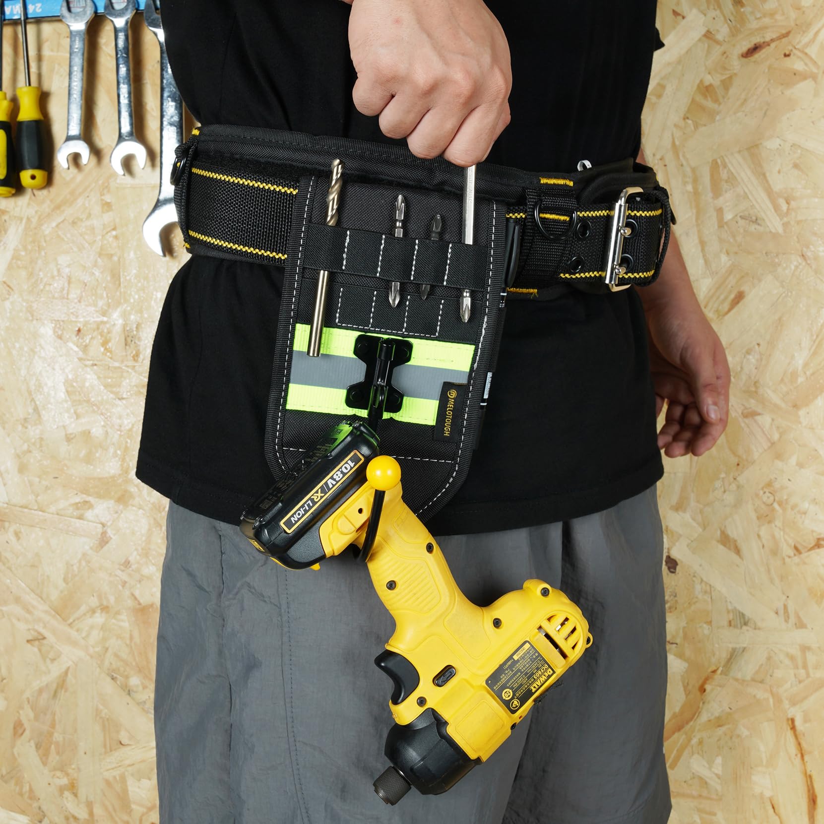 MELOTOUGH Cordless Drill Holster Drill Belt Hook Tape Measure Clip