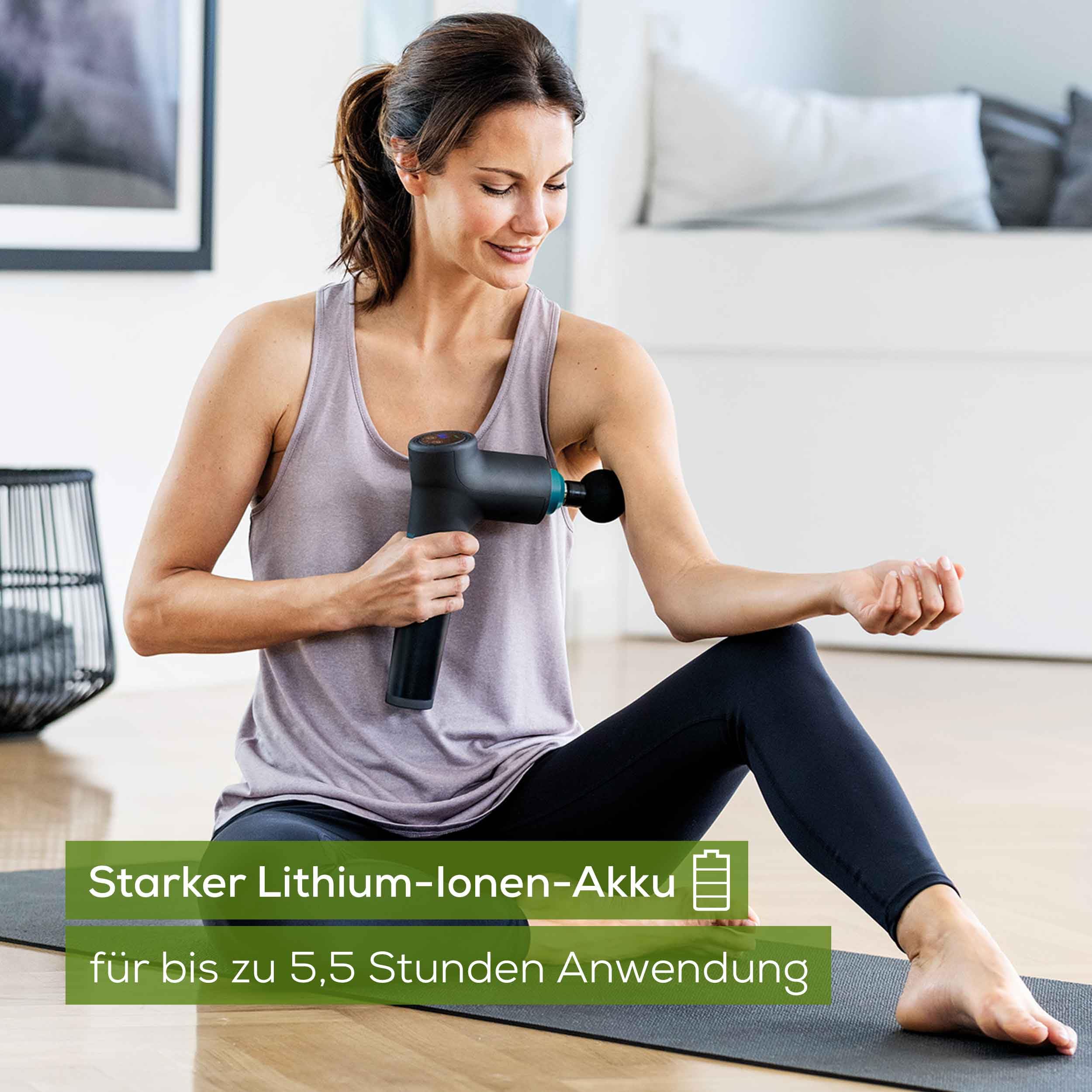 Beurer MG 185 Massagepistole, Massage Gun mit 5 Aufsätzen, kraftvolle Triggerpunktmassage, Lockerung von Verspannungen, Muskelmassagegerät mit 9 Intensitätsstufen, mit Akku