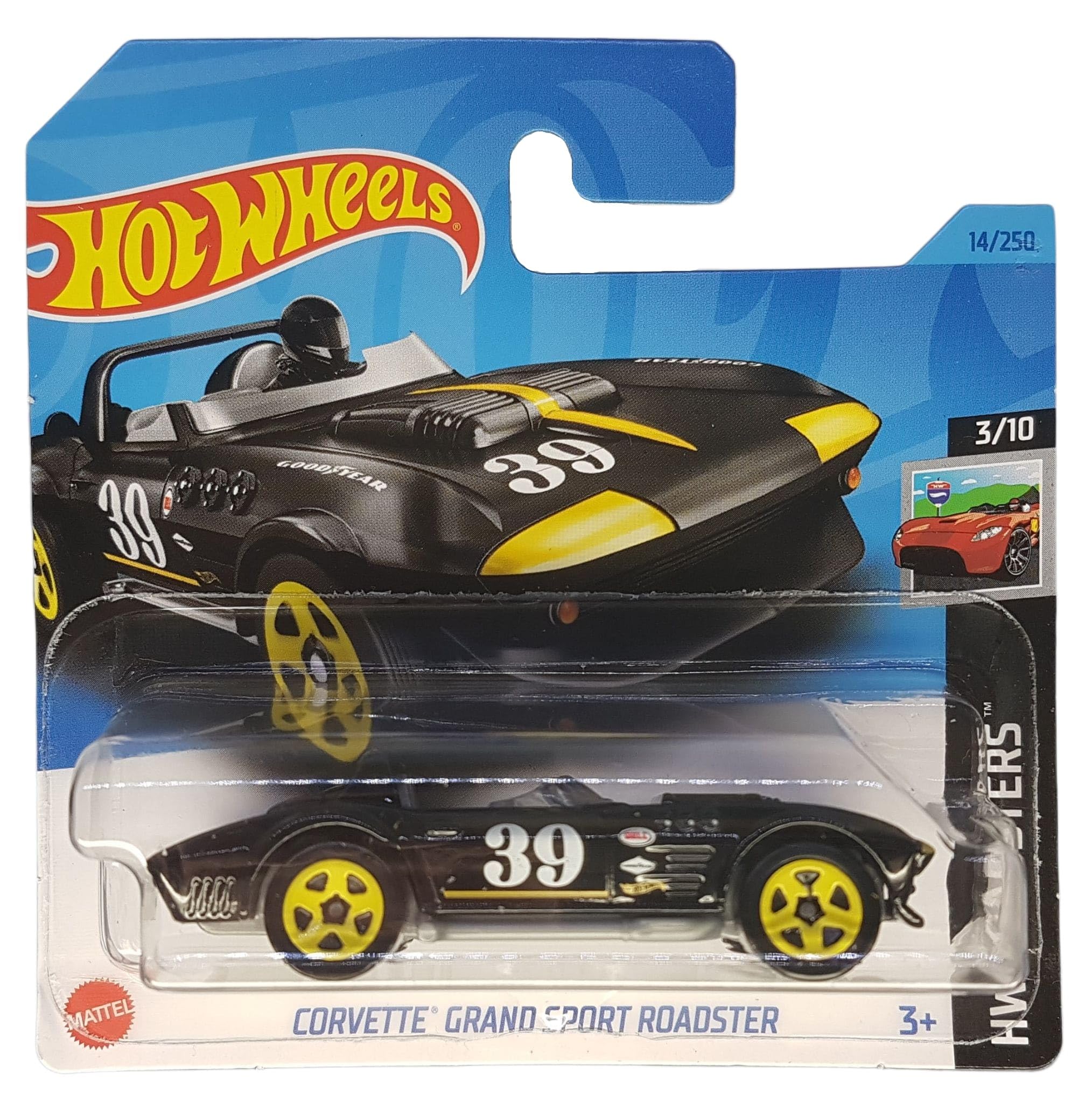 Hot Wheels - Corvette Grand Sport Roadster - HW Roadsters 3/10 - HKH38 - Short Card - Good Year - Bell - Mattel 2023