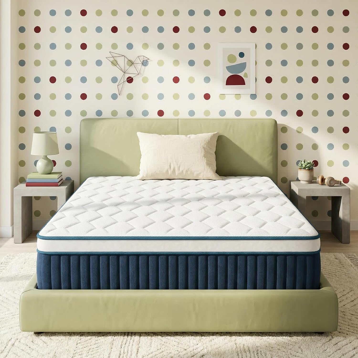 inight 12 Inch Twin Size Hybrid Mattress in a Box, Medium Firm Supportive Nebulign Foam & Individual Pocket Springs, Motion Isolation, Fiberglass Free, CFR 1633 Compliant