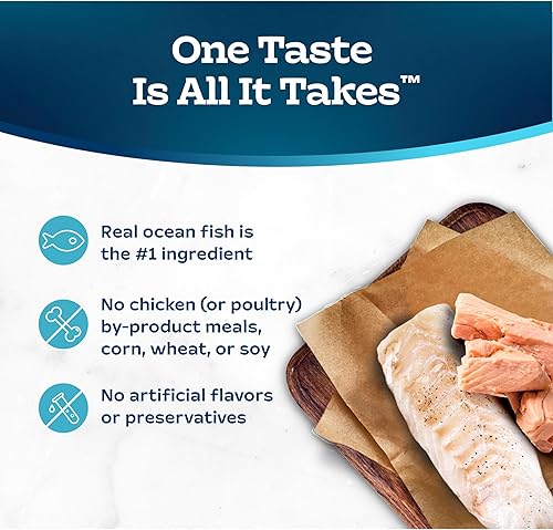 Miniatura 6 de Blue Buffalo Tastefuls Paté de comida húmeda para gatos, hecho con ingredientes naturales  Entrada de pescado y atún del océano, latas de 3 onzas