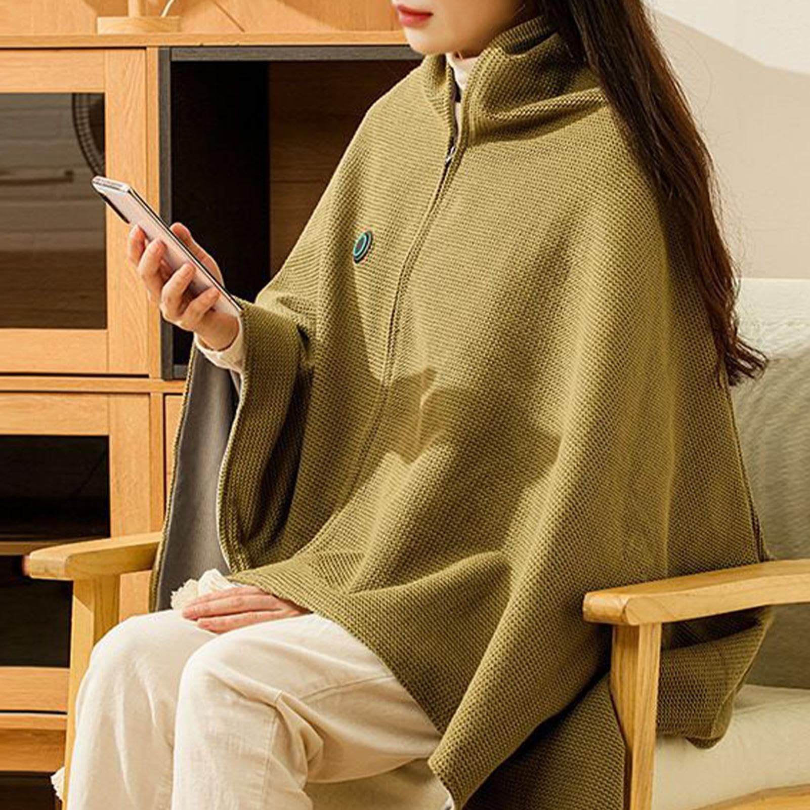 Genérico Chaleco Eléctrico Calefactable - Chaleco Eléctrico Calefactable para Mujer - Accesorio Térmico 3 Niveles Clima Frío para Dormir Viajes Lectura Trabajo Hogar