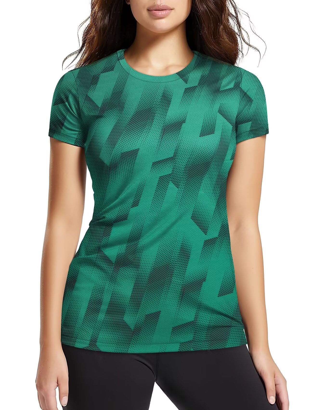 Zengjo Womens Workout Shirts Short Sleeve Quick Dry Athletic Running Yoga Exercise Tops Crewneck Activewear Tees Fitted